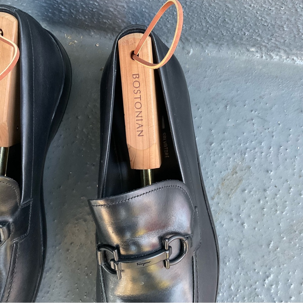Salvatore Ferragamo Leather Loafers- Black size 12 - Picture 5 of 12